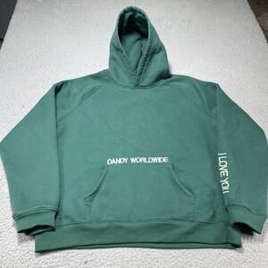 Dandy Worldwide Hoodie Mens XL Green Words Of Affirmation Fleece Sweatshirt